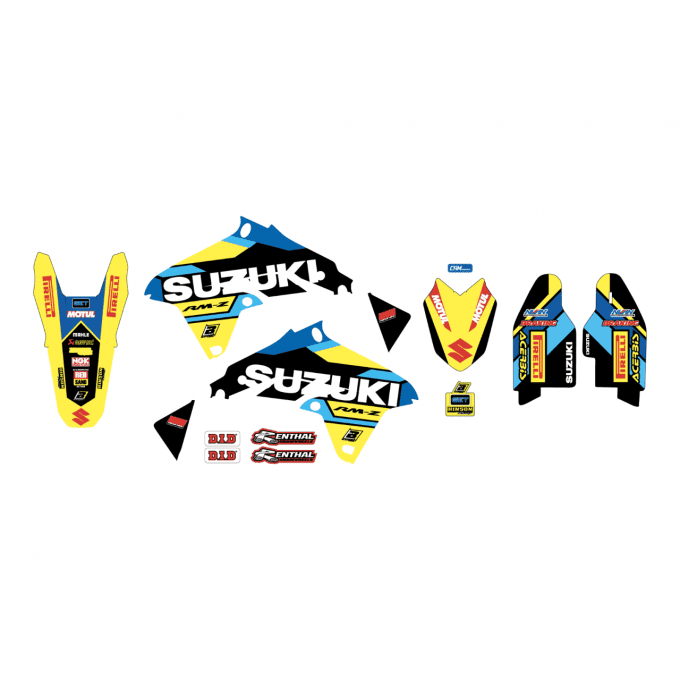 kit déco suzuki rmz 450 réplica , rmz 450 2008 2009 2010 2011 2012 2013 2014 2015 2016 2017