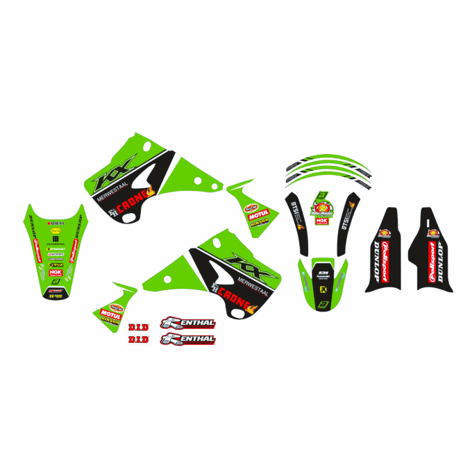 Kit déco KAWASAKI KX 125 /250 année 2003 à 2008