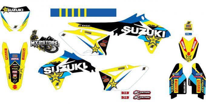 Kit Déco SUZUKI RMZ 450 2008 - 2017 Fond Blanc