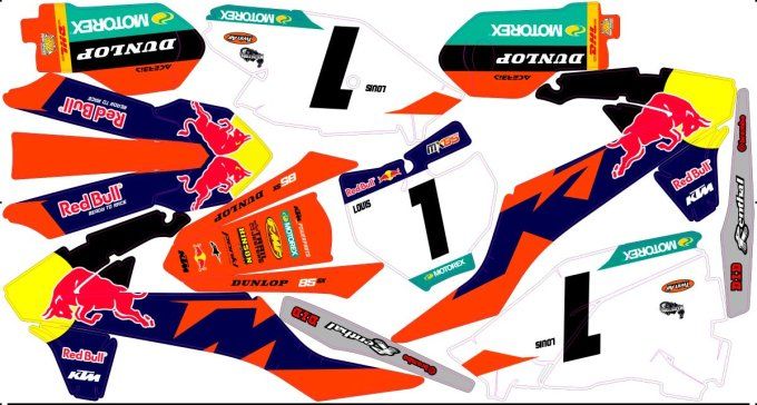 85 Sx - kit deco , redbull , factory - ktm , 85sx , 2017 , 2018 , 2019 , 2020 , 2021 , 2022 , 2023 ,