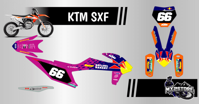 enduro - mx- - ktm - kit deco - redbull - violet- perso - 2020 - 2021 - 2022 - 2023 -2024 -2025 - 20