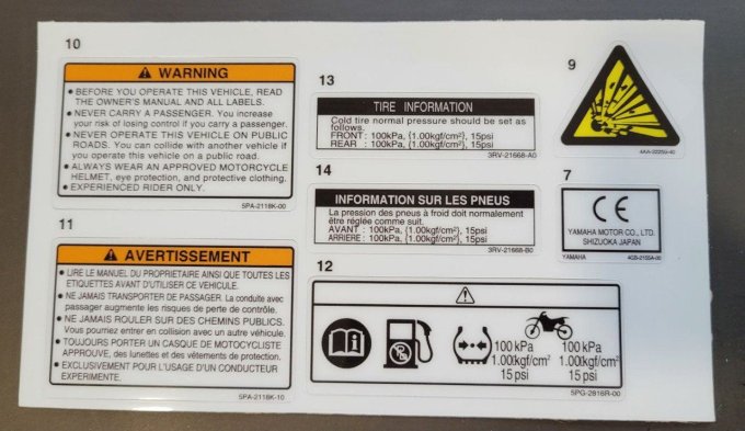 Kit Plastiques + kit déco YZ 125 ou 250 année 2022 à 2027 - Style origine 27