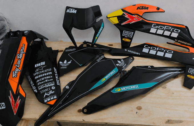 exc - excf - kit deco - gopro - noir - stickers - autocollants - graphics - red bull -