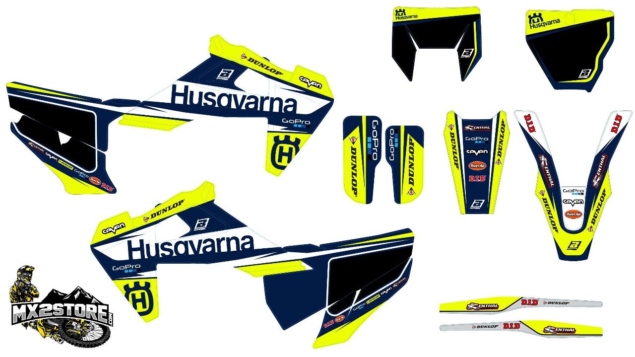 Kit déco HUSQVARNA 2019 - 2020 - 2021 - 2022  fond Noir