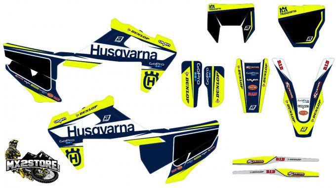 Kit déco HUSQVARKit déco HUSQVARNA 2019 - 2020 - 2021  fond Noir