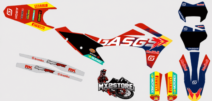 Kit Déco ,GasGas, noir, EC, ECF, MC, MCF, Red Bull ,Factory 2021, 2022, 2023,stickers,graphics,
