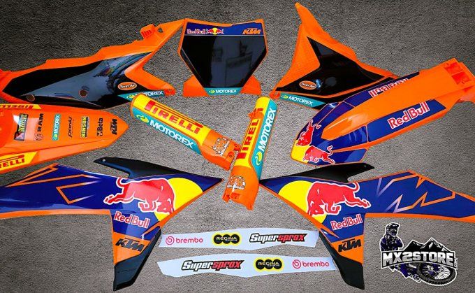 kit deco - kit plastique - sxf - sx - ktm - 2025 - 2026 - 2027 -redbull -factory - red - bull - 125 