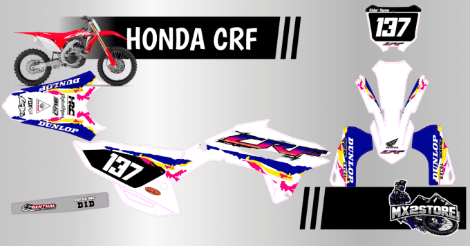 kit deco , perso , crf , 250 , crf 450 , 2022 , 2023 , 2024 , 2025 ,2026, bleu ,rose , violet ,