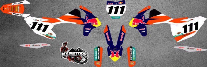 kit deco - perso - redbull - factory - blanc - sxf - 2016 - 2017 - 2019 - 2018 - autocollants -