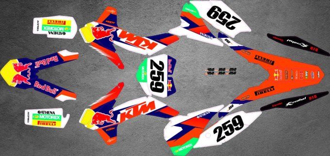 Kit - deco- perso - stickers -rb -  sx - sxf - exc - excf - ktm - 2013 - 2014 - 2015 - redbull -
