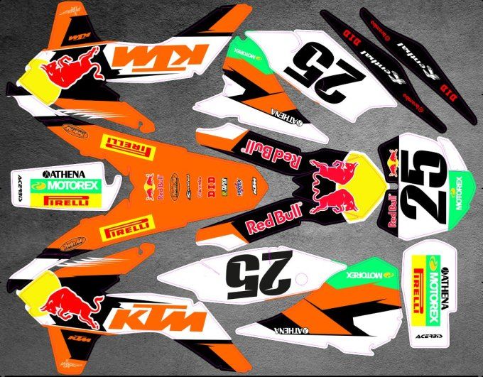Kit - deco- perso - stickers - sx - sxf - exc - excf - ktm - 2013 - 2014 - 2015 - 2025 -2026- redbul
