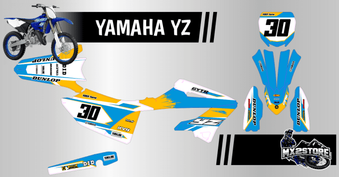kit deco , perso , YAMAHA , jaune ,yz , yzf , 2026 , 2025 , 2024 , 2023 , 2022 , 2021 , 125 , 250 ,