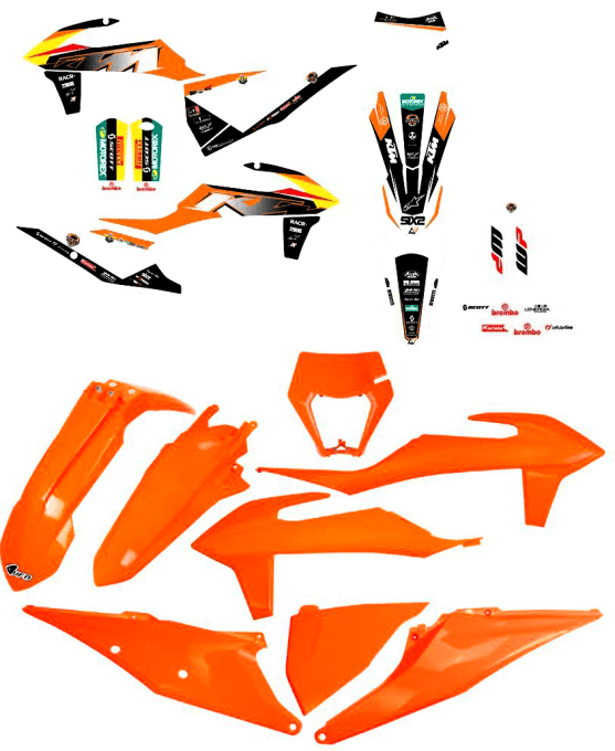 Pack kit déco + kit plastique KTM EXC 125 /450 année 2020 à 2023