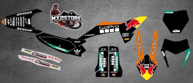 KIT DECO , red bull , black , gopro edition , sx , sxf , 2025 , 2026 , exc , excf , 6days , 125 - 25