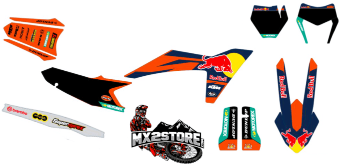 kit deco , redbull, factory , ktm , 2023 , 2024 , sx , sxf , exc , tpi , red bull ,