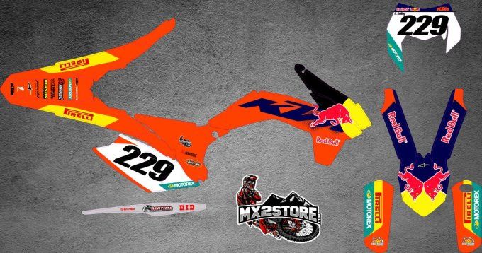 kit deco - redbull - factory -KTM- EXC F - EXC -2014 - 2015-2016 -