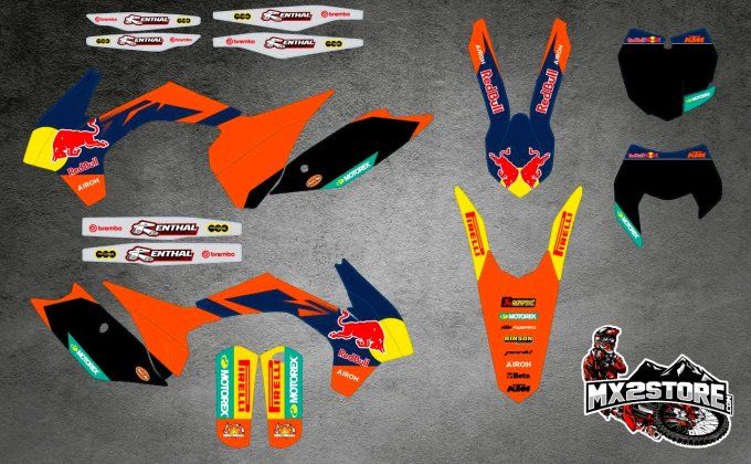 kit deco - redbull - ktm - factory - sx - sxf -exc -excf- 2015 - 2014 - 2013 - noir -