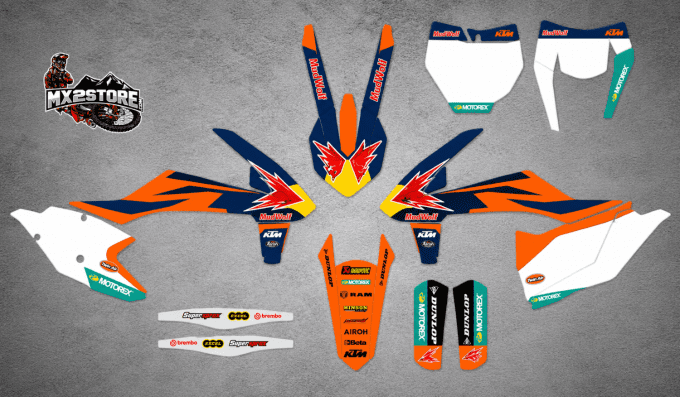 kit deco-redbull-ktm-sx-sxf-2016-2017-2018-exc-excf-blanc-stickers-autocollants--