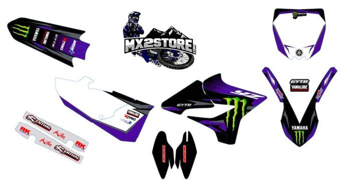 kit deco , stickers , autocollants monster , yz125 , yz250 , 2015 , 2016 , 2017 , 2018 , 2019 , 2020
