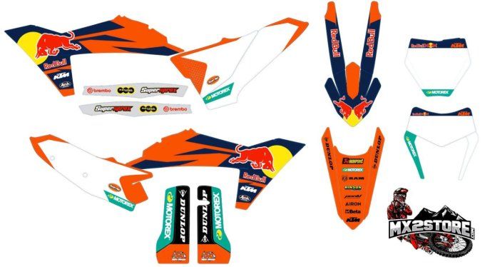 kit deco , stickers , redbull , blanc , factory , sx , sxf , exc , excf , tpi , 2023 , 2024 , 2025 ,