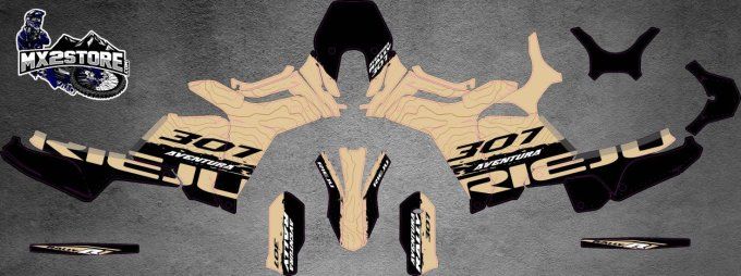 Kit deco - stickers - RIEJU - Aventura - 307 - brun - rally - dakar - graficos - adhesivos -