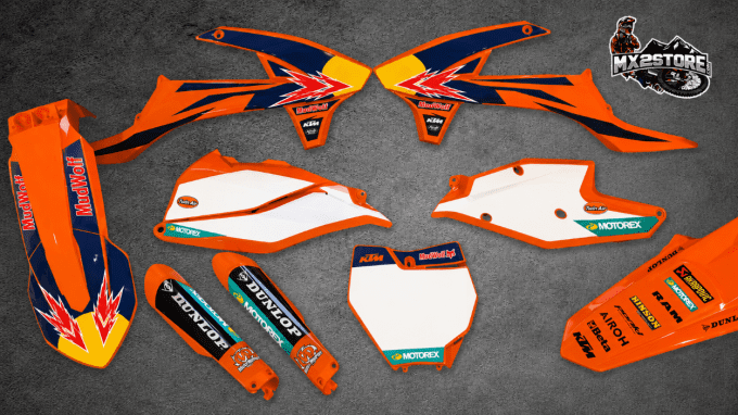 kit deco-sx-sxf-excf-exc-redbull-kit-plastique-2016-2017-2018-mx-mx2-stickers-autocollants-ktm-