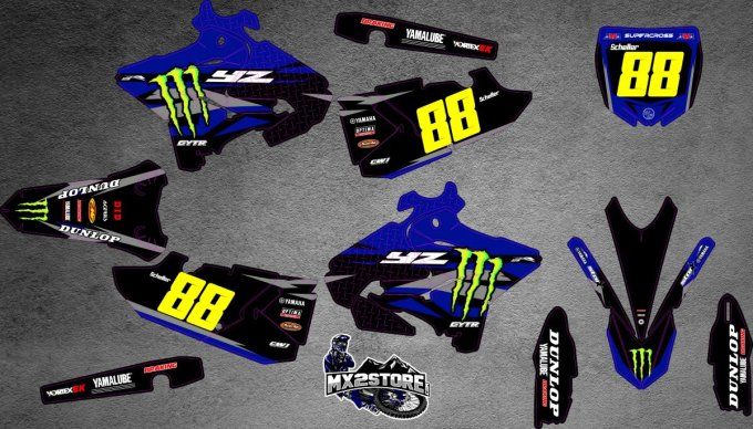 kit deco- yamaha- yz125 - yz250 - monster - 2021 - 20120 - 2019 - 2018 - 2017 - 2016 - 2015 -