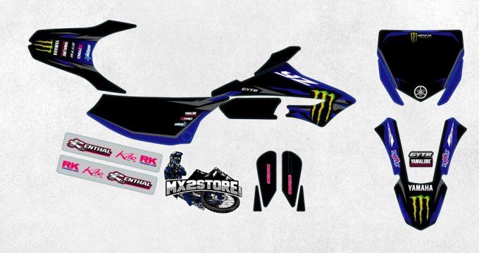 kit deco , yz65 , yamaha , monster energy , yamaha , 2019 à 2026 , noir ,