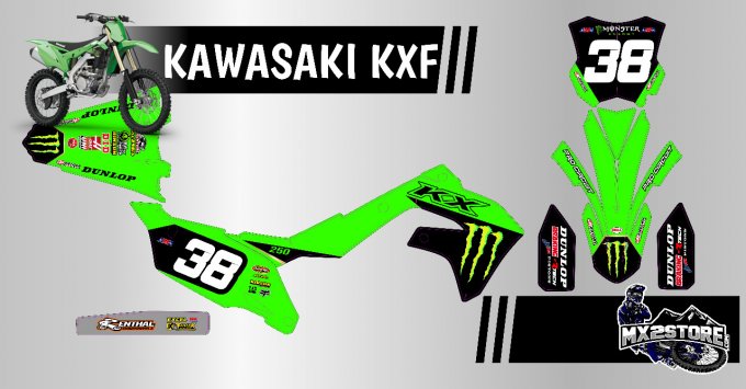 Kit Perso KAWASAKI KX / KXF 85 > 450  - 2020 - 2021 -2022 -2023 -2024- 2025- 2026