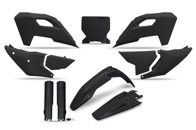kit plastique - husqvarana - tc - fc - 125 - 250 - 300 - 350 - 450 - 2023 -2024- noir - plastic