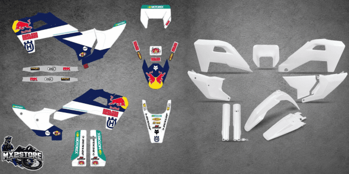 kit plastiques - husqvarna -noir - kit deco -team neestan - redbull - 2027 - 2026 - 2025 - enduro -