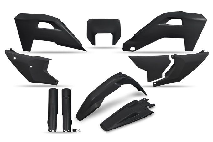 Kit plastiques ,noir ,UFO  ,HUSQVARNA ,TE FE 250 , 300 , 350 , 450 , 501 , année  2026,2027 , herita