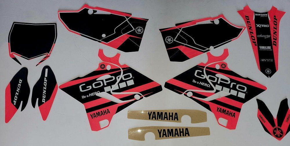 Kit déco YAMAHA Gopro YZ Rose fluo 125-250 /année 2015 à 2021