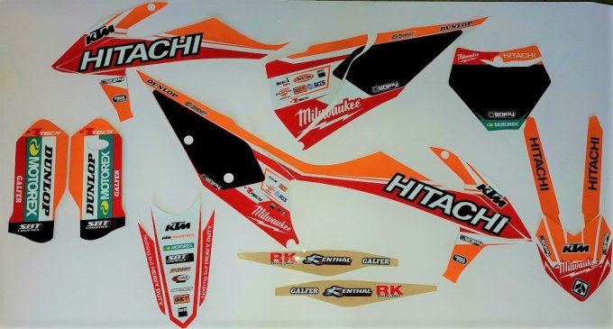 Kit Déco HITACHI KTM SX/ SXF 125 /450 année 2019 à 2022