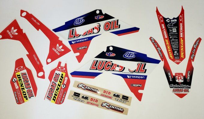 kit déco honda , crf , 250 , 450 , 2017 , 2018 , 2019 , 2020 , 2021 , lucas oil