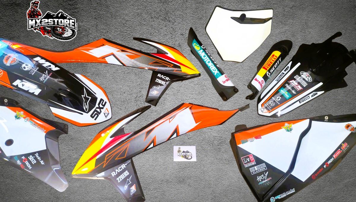 Pack kit déco + kit plastique + POSE  KTM SX/SXF 125 /450 année 2019 -2022 OU EXC 20 - 22