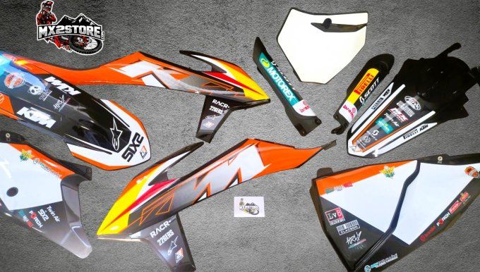 Pack kit déco + kit plastique + POSE  KTM SX/SXF 125 /450 année 2019 -2022 OU EXC 20 - 22