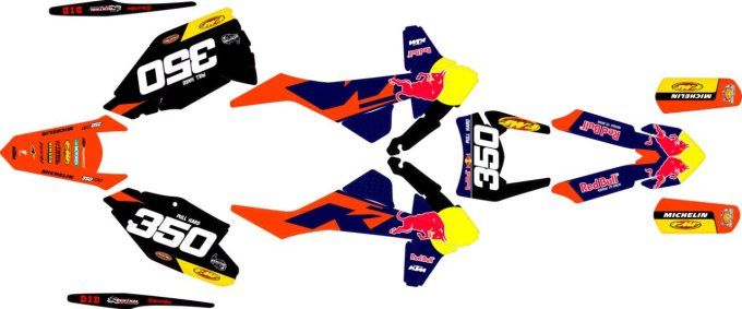 KTM - EXC - 250-350-450 - 2023 - 2024 - sxf 2024 - team redbull - fmf - stickers - kit deco -