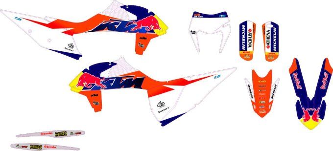 KTM EXC 250-350-450 - 2023 - 2024 - sxf 2024 - team redbull - mx2 - stickers - kit deco -