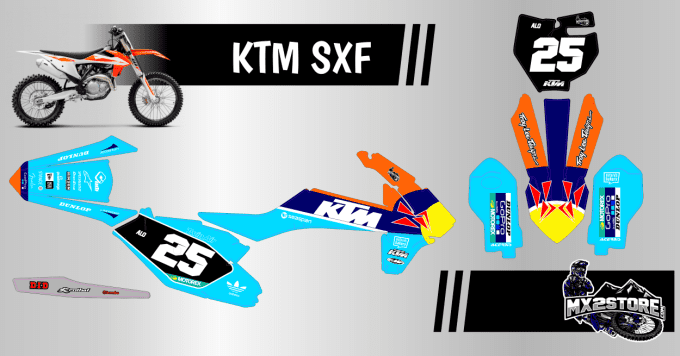 KTM , kit deco , redbull , gopro , bleu , graphics , sx , sxf , exc , excf , autocollants ,