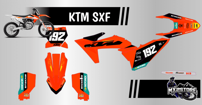 KTM , sx , sxf , exc , excf , orange, perso , kit, deco , autocollants, mx2 ,2026 ,2025,2024,2023,20