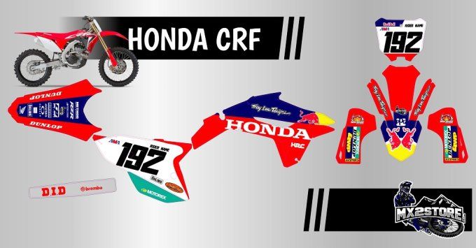 Mx2Store-com CRF - KIT DECO PERSO REDBULL CRF - kit deco rebull 2024 honda -