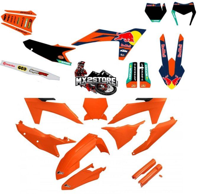 PACK - kit deco - kit plastiques - ktm sxf - sx - exc - excf - redbull - 2023 - 2024 - 2025 -