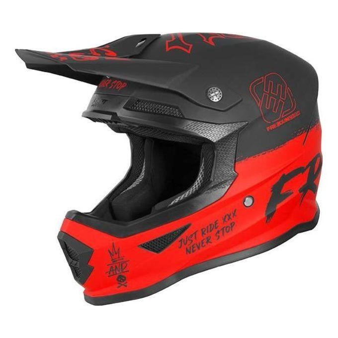 casque moto cross , freegun, shot , mat , rouge & noir