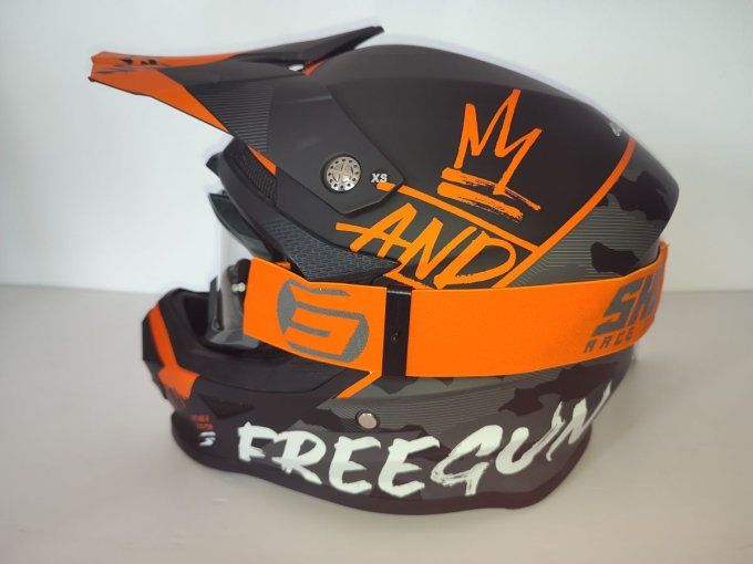 Casque moto cross + lunette