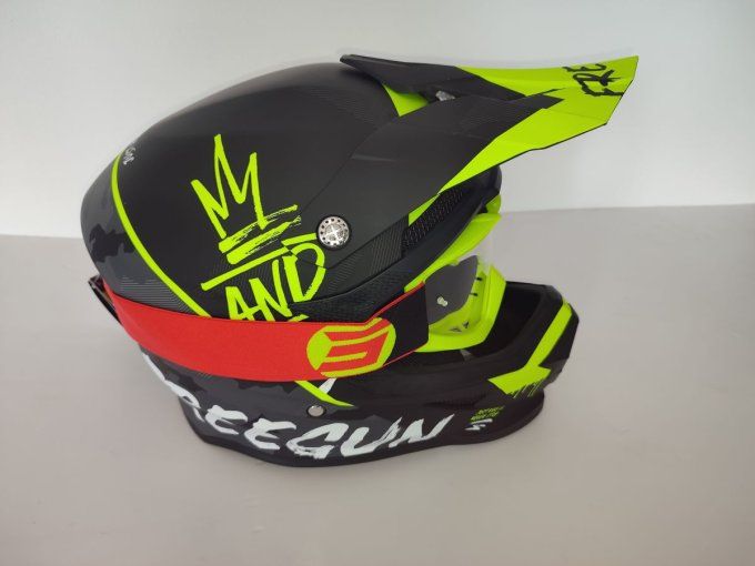 Casque moto cross + lunette