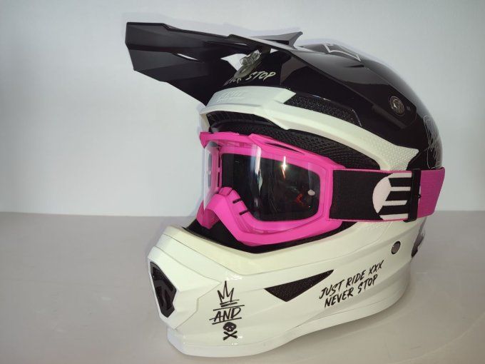 Casque moto cross + lunette