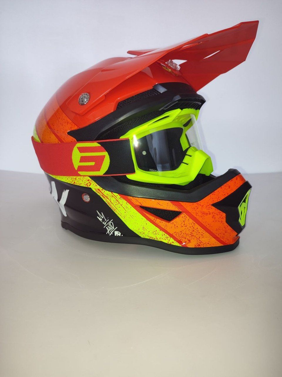 Casque moto cross + lunette