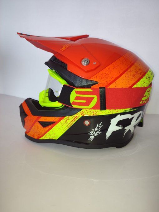 Casque moto cross + lunette 