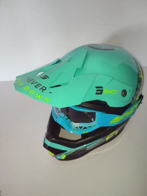 Casque moto cross + lunette